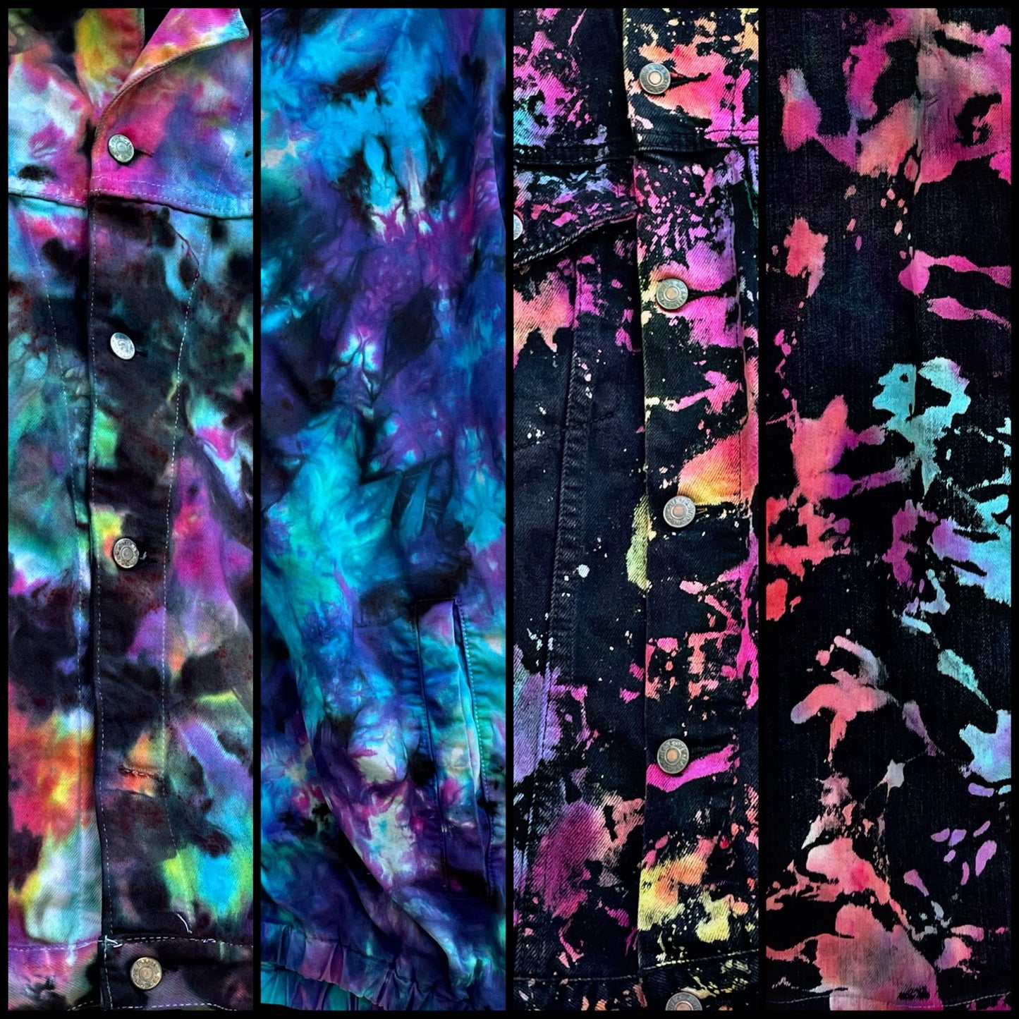 Rainbow Splashed Denim Jacket