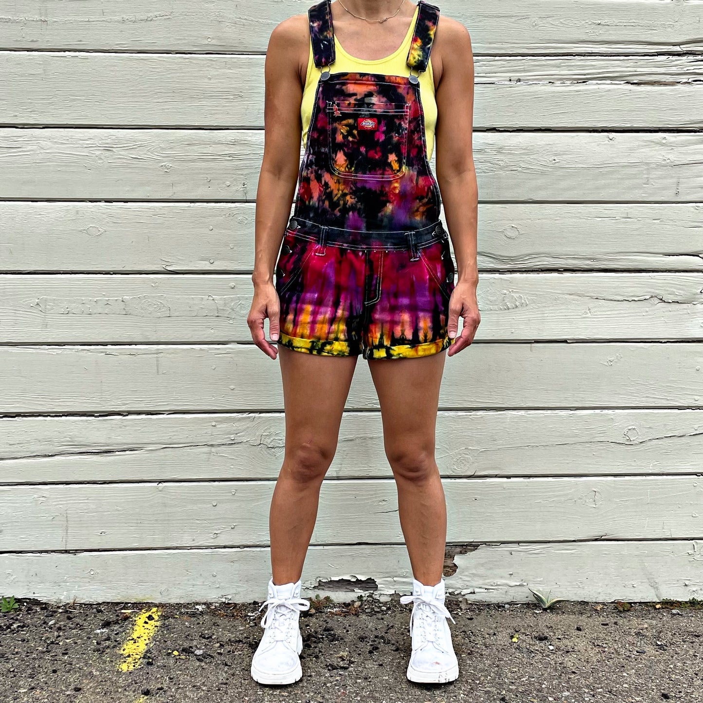 Tie Dye Denim Shortalls