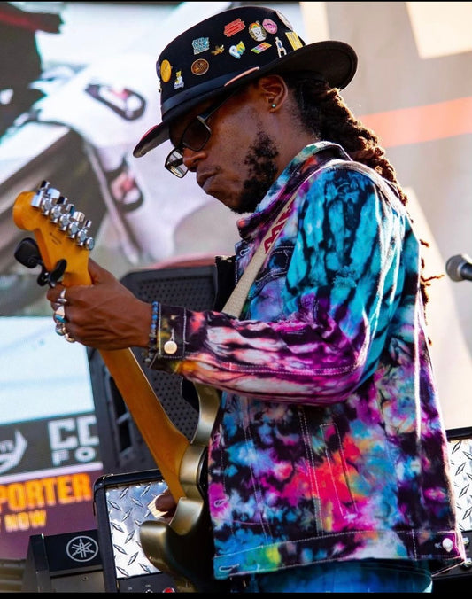 Rainbow Splotch Denim Jacket