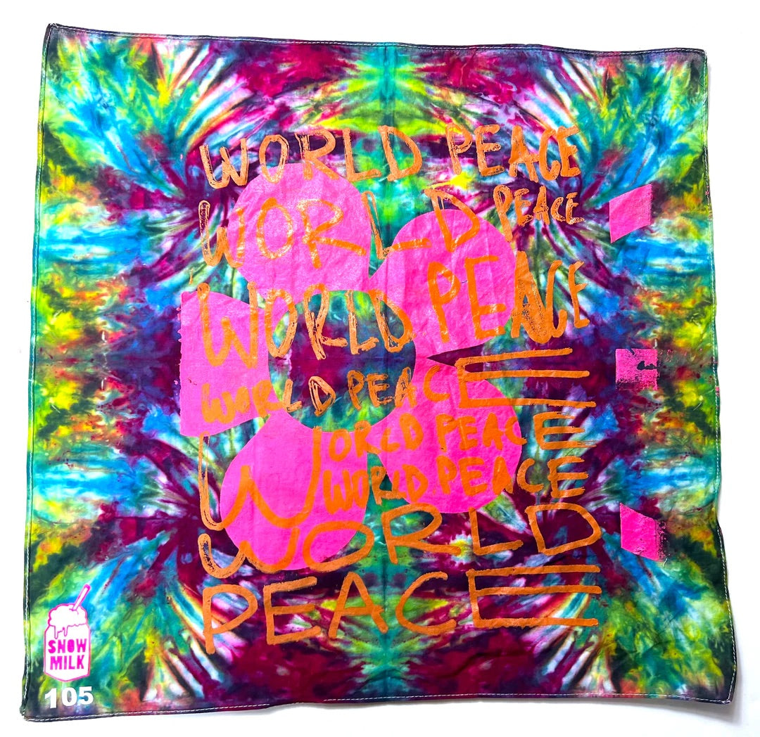 Beebs Boutique X Snow Milk Bandana (World Peace Flower Power)