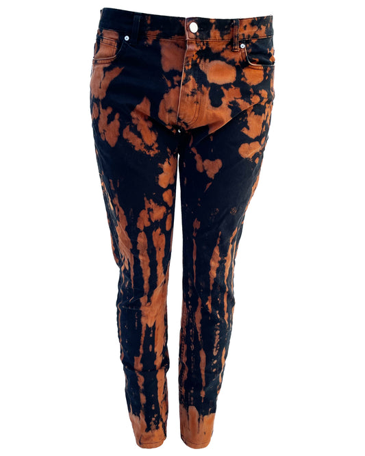 Orange Black Splotch Denim