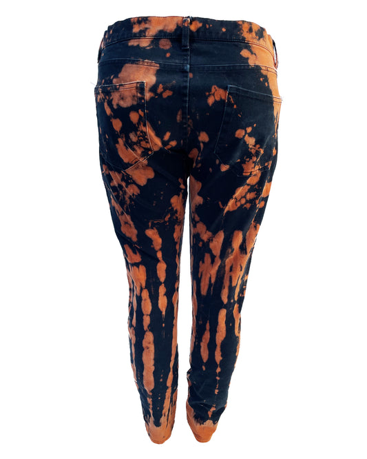 Orange Black Splotch Denim