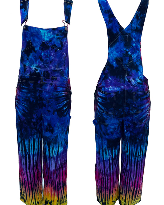 Rainbow Tie Dye Denim Overalls