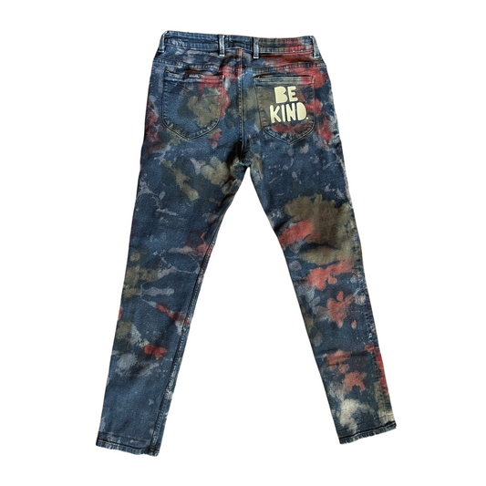 Tie Dye Denim Pants (Neutral Splotch)