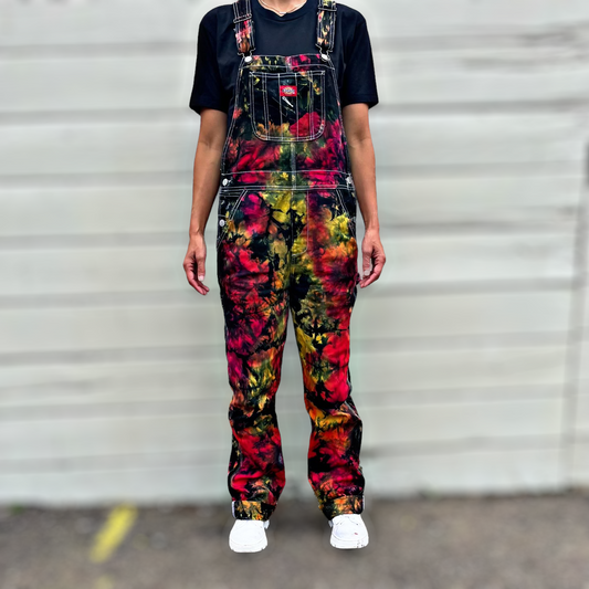 Tye Die Overalls (Orange Red Yellow)