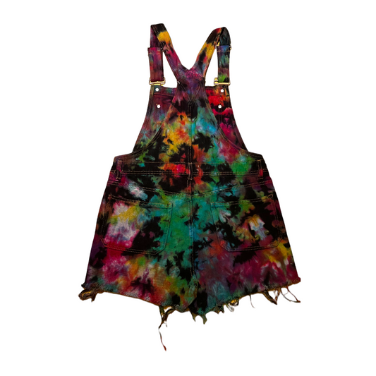 Tie Dye Denim Shortalls (Multi-Color)