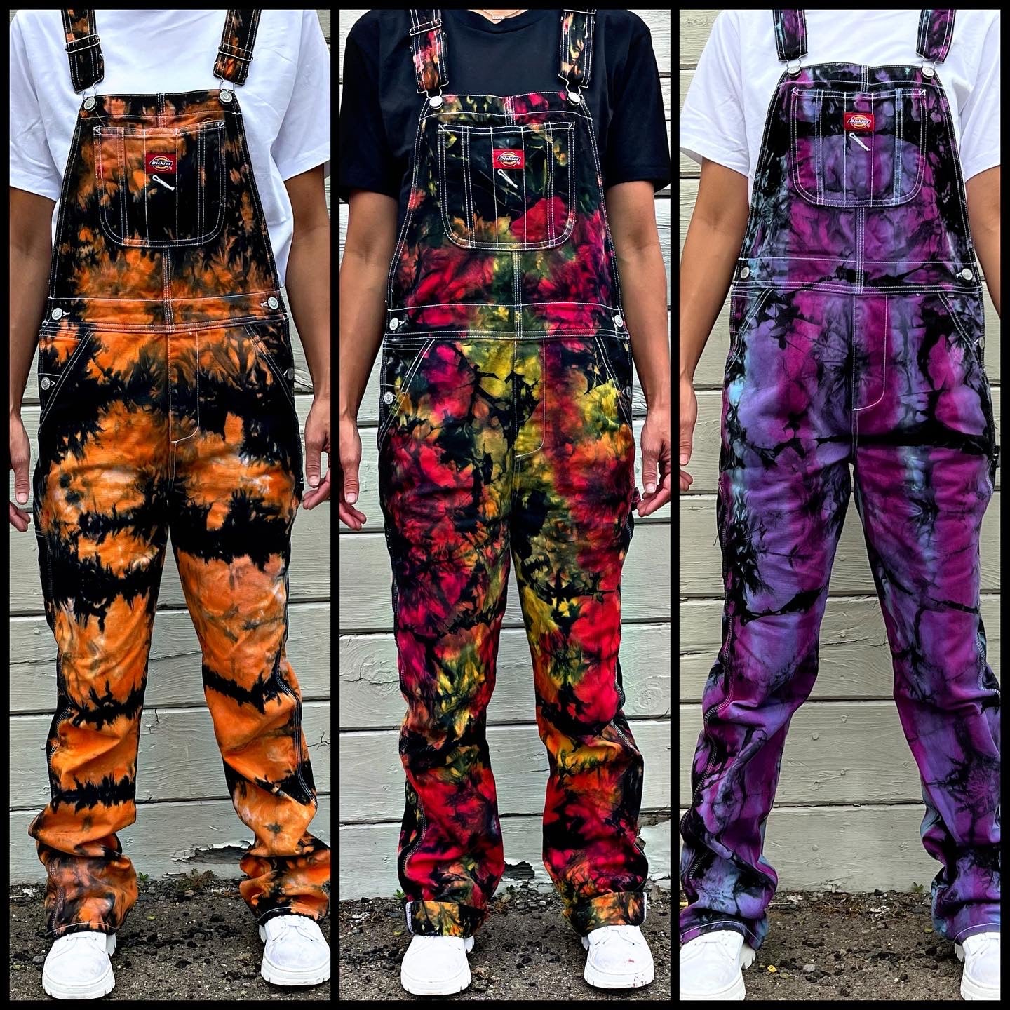 Tie Dye Overalls (Orange Black)