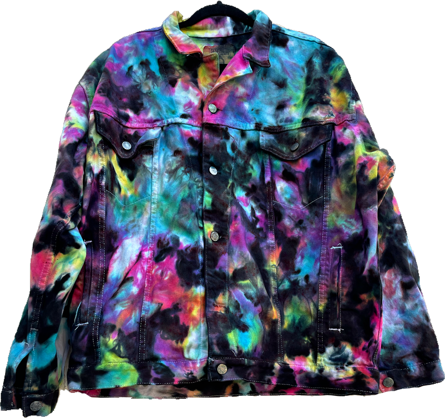Rainbow Splotch Denim Jacket