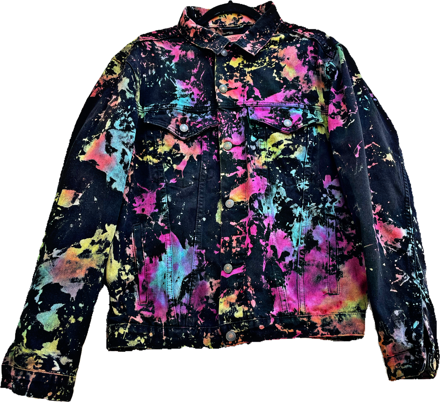 Rainbow Splashed Denim Jacket