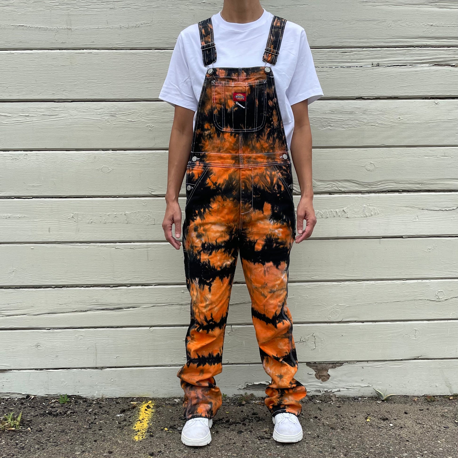 Tie dye top overalls mens